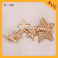 MB496 Fashion star shape gold metal plate for bags